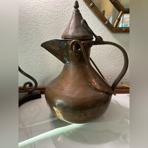 Large Vintage Copper Water Pitcher 2 handles so perfect for cottage garden 🪴 💕